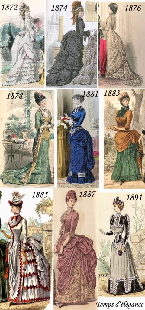 Evolution robes à tournures